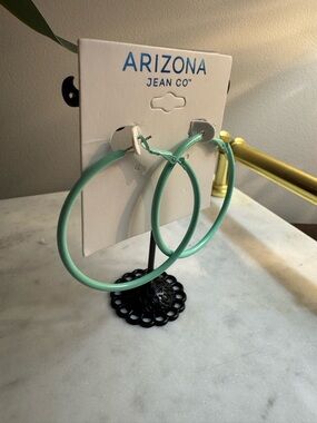 Arizona Jean Company Mint Green Hoop Earrings